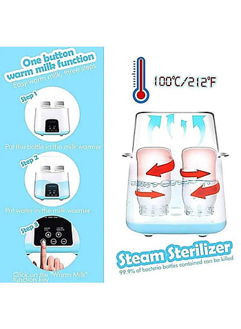 We Happy Baby Bottle Warmer and Steam Sterilizer with Cleaning Brush and Temperature Adjustment