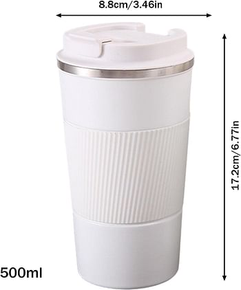 510ml Stainless Steel Insulated Travel Mug Reusable Eco-Friendly Double Wall Mug with Leak Proof Lid for Hot and Cold Water Coffee Tea