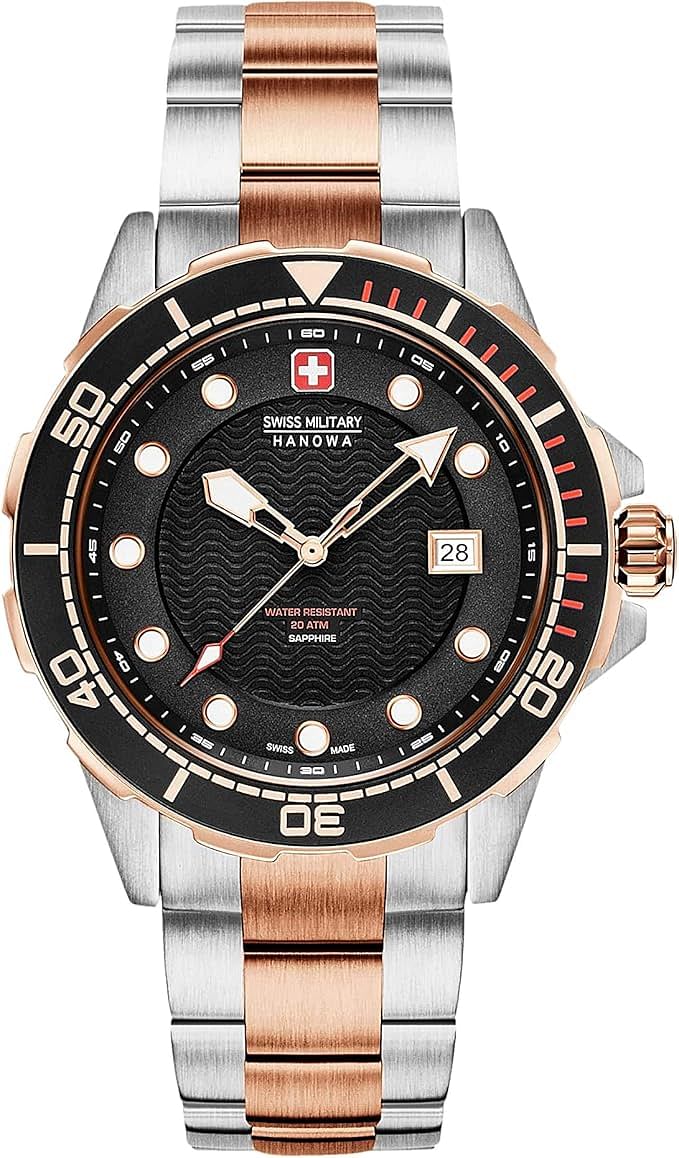 Swiss Military 06-5315.12.007 Men's Nepcune Diver Analogue Classic Quartz Watch with Stainless Steel Strap