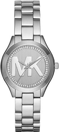 Michael Kors MK3548 Slim Runway Women's Silver Dial Stainless Steel Band Watch - Silver/33 millimeters
