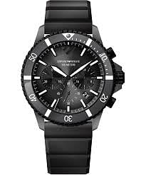 Emporio Armani Chronograph Silicone Watch AR11515 - Black