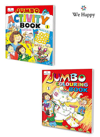 حزمة من 2 وي هابي كتاب التلوين والأنشطة الجامبو -1 أنشطة تعليمية وممتعة للأطفال الذين يعانون من تحديات مختلفة ورسومات وألعاب ممتعة