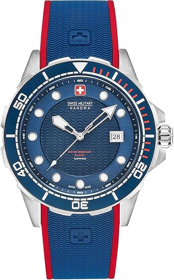 Swiss Military Men's Analogue Diver Quartz Watch with Silicone Strap 06-4315.04.003