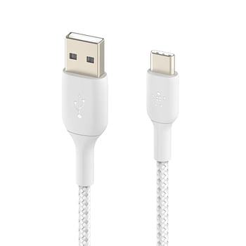 Belkin - Boost Charge USB-C to USB-A Braided Cable 1Meter - White