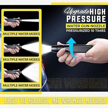 Portable High Pressure Washing Water Gun, Direct Spray Gun, New Direct Spray Car Wash Water Gun, Car Wash Garden Watering Tool, Black High Pressure Nozzle