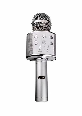 Karaoke Wireless Microphone with Speaker ASD-1789(SILVER)