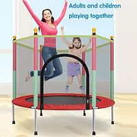 Indoor Trampoline, Kids Adult Bouncer, Baby Jumper, Children Bouncers With Guardrail Fitness, Thick Spring, Anti-Skid Shock Absorption