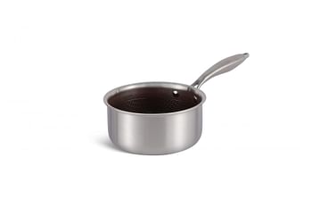 Edenberg 16CM SAUCE PAN WITH LID WINE HONEY COMB COATING - NON-STCK SCRATCH FREE Three layers, STAINLESS STEEL+ALUMINIUM+STAINLESS STEEL