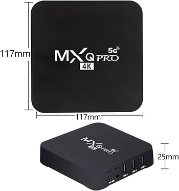 MXQ Pro 5G 4K Android TV 13.1 Box Ram 2GB Rom 16GB Android Smart Box H.265 HD 3D Dual Band 2.4G/5G WiFi Quad Core Home Media Player