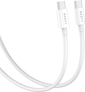 Lazor Bolt Pd Fast Charging Cable Type-C To -60W Current - Ct76 Grey- 1M, USB - White