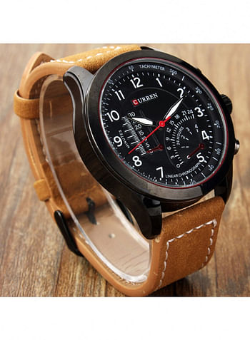 CURREN 8152 Men's Quartz Watches Luxury Men Wristwatches Men Military Leather Sports Watch Brown/Black