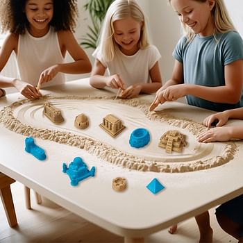 UKR Play Sand Moldable Colorful Sand Set Castles Building Art Craft Kit Toy for Kids Sensory Imaginative Play Educational Activity Toddlers Preschool Motor Skills Mystery Castle