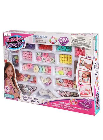 We Happy Girls Beads Jewelry Kit, Colorful DIY Handmade Crystal Gems Set for Making Necklace Bracelet Rings