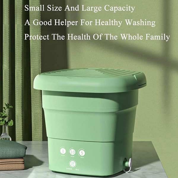 Portable Mini Washing Machine Foldable random color - Green