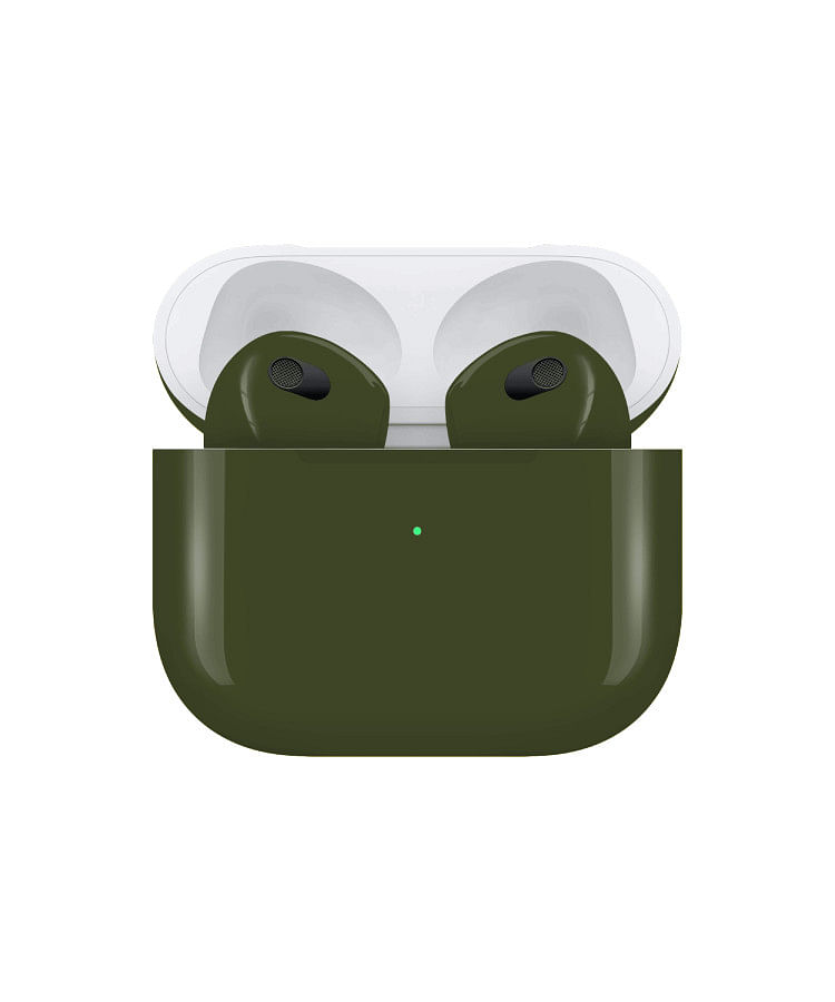 Apple Airpods (3rd Generation) Customized By Caviar Glossy Army Green