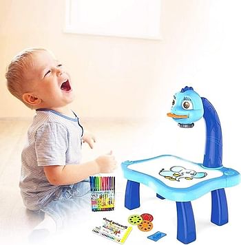 Child Learning Desk With Smart Projector, Kids Educational Painting Table Light Music Children Projection Drawing Playset Table, Birthday Gift For Boys Girls