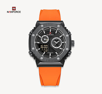 NAVIFORCE New Arrival 2023 NF9216T Casual Sport Men's Watch Digital Alarm Man Clock Durable Silicone Waterproof Luminous Men Quartz Wristwatches - B/B/O