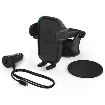 iOttie EASY ONE TOUCH  WIRELESS 2 Car Mount & Charger - Qi Certified, Dashboard or Windshield Mount, for iPhone 11 Pro Max/11 Pro/11/XR/XS Max/XS/X/8 Plus, Samsung, Huawei & other Qi enabled devices