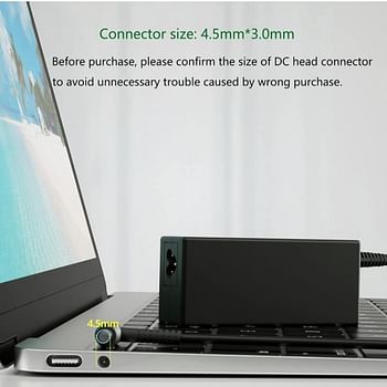HP laptop charger 65W 45W 19.5v smart blue pin charger for HP pavilion x360 11 13 14 Envy x360 x2, spectre, Elitebook 840, Probook