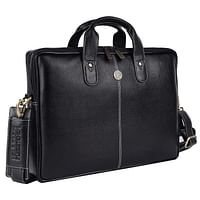 Hammonds Flycatcher  Leather Laptop Bag for Men - Office Bag for Men - Fits Up to 14 Inch Laptop Bag/MacBook YFDS - Black