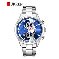 CURREN 8325 Original Brand Stainless Steel Band Wrist Watch For Men  silver