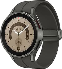 سامسونج ساعة جالكسي ووتش 5 برو الذكية بتقنية البلوتوث مقاس 45 ملم، رمادي تيتانيوم (اصدار المملكة المتحدة)