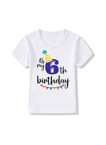 Its My 6th Birthday Party Boys and Girls Costume Tshirt Memorable Gift Idea Amazing Photoshoot Prop Blue