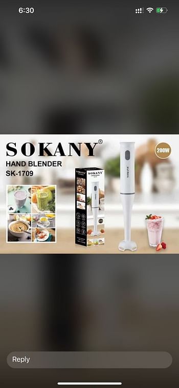 SOKANY 1709 Hand Blender Multi Quick Hand Blender Multipurpose Kitchen Blender Juicer Kitchen Appliance