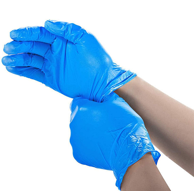 Powder Free Vinyl Disposable Blue Extra Large Gloves 100 Pcs