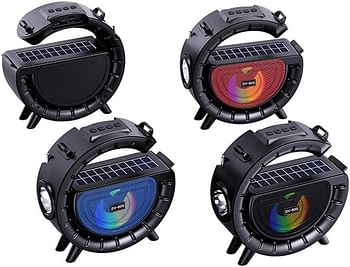 DV-800 G-Shape Portable Wireless Speaker with Solar Support RGB Colorful Light Flash Light