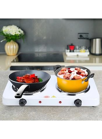 Hot Plate Portable Electric Coil Cooking Stove Double Burner 2000W Coffee Heater Kitchen Cooking Tool Durable and Antirust Lightweight Design