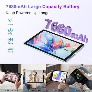 Blackview Tab 80 Tablet 10.1 Inch Android 13 Tablets 8GB+128GB/TF 1TB Dual 4G LTE+5G - Blue