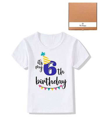 Its My 6th Birthday Party Boys and Girls Costume Tshirt Memorable Gift Idea Amazing Photoshoot Prop Blue