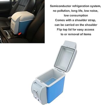 12V Mini Car Fridge, 7.5L Portable Car Fridge, Quiet Cooler and Warmer for Truck, Motorhome, Boat, Camping and Travel