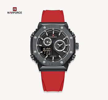 NAVIFORCE New Arrival 2023 NF9216T Casual Sport Men's Watch Digital Alarm Man Clock Durable Silicone Waterproof Luminous Men Quartz Wristwatches -  B/B/R