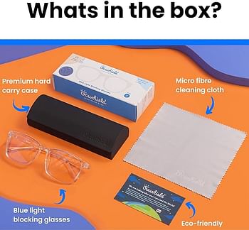 Ocushield Blue Light Blocking Glasses Prevent Eye Strain from Digital Devices | Developed by Optometrists | For Adults & Kids - White color