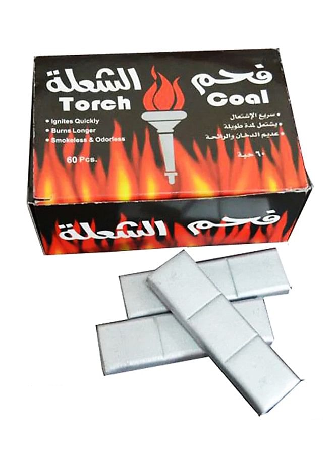 60 Pieces Flammable Torch Coal Hookah Charcoal Quick Ignite Silver Bars