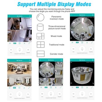 Camera Wireless 1080P Panoramic Fish Eye WIFI 360 Degree Bulb LED Light IP Camera IR Lamp Night Vision IR-CUT Full View