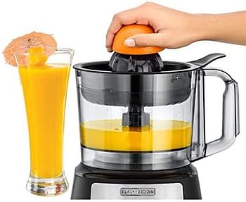 BLACK+DECKER 600W 1.5L 6in1 Food Processor Bowl+Blender Jar And Grinder Chopper Shredder Blender Grinder Citrus Juicer Dough Maker Plus 29 Extra Functions FX650-B5