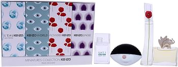 Kenzo (W) Mini Set (L'eau Pour Femme EDT 5ml +  World EDP 5ml + Flower EDP 4ml + Jungle EDP 5ml)