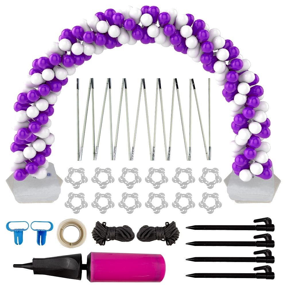 UKR Balloon Arch Kit with base Ballon Arch Stand Kit for Indoor, Outdoor 50Pcs Balloon Clips, Balloon Pump Knotter for Wedding Baby Shower Birthday Party Supplies Decorations