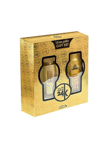 Gold 24K Gift Set 100 ML Spray Perfume and 200 ML Deodorant