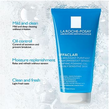 LA ROCHE-POSAY Effaclar Foaming Cleansing Gel For Oily And Acne Prone Skin - 200ml