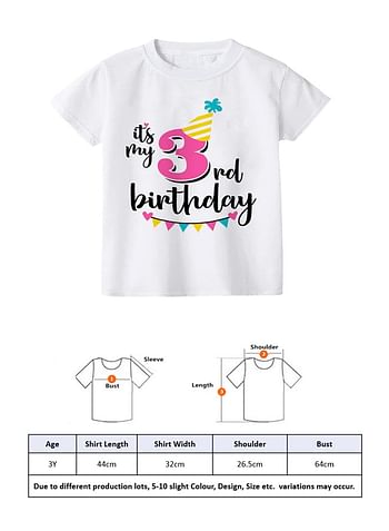 Its My 3rd Birthday Party Boys and Girls Costume Tshirt Memorable Gift Idea Amazing Photoshoot Prop Pink