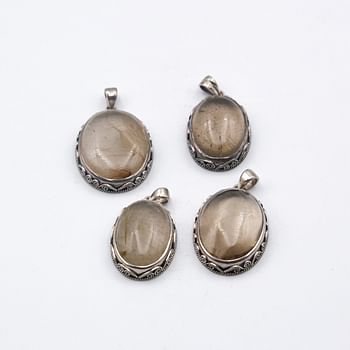 925 Sterling Silver Vintage Real Rutilated Quartz Crystal Pendant Handcrafted in Nepal 17 grams