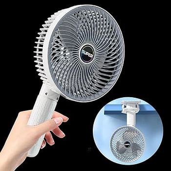 Portable Rechargeable Clip On Fan | Small Powerful USB Desk Fan | 3 Speeds Portable Mini Powerful Desktop Table Fan | 360° Rotating USB Rechargeable Electric Portable Clip fan