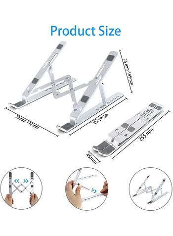 Aluminum Laptop Stand for Desk Adjustable Computer Holder Table,Home and Travel Notebook Stand