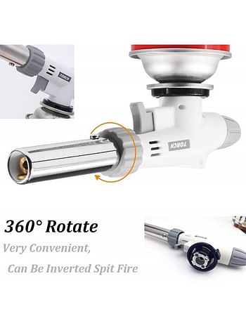 Kitchen Flame Gun Blow Torch Lighter Adjustable Flame Auto Ignition Flamethrower for Cooking, BBQ, Baking