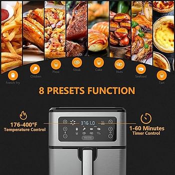 10L Air Fryers Digital Touch Screen with 8 Preset Recipes Oven Cooker Over Heat Protection Cooking Fryers 2400W