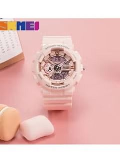 SKMEI 1688 Sports Fashion Chronograph Dual Display Alarm EL Light Watch For Women - Pink